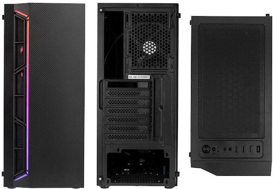 Kolink Inspire K7 Gaming Midi Tower Κουτί Υπολογιστή με Πλαϊνό Παράθυρο και RGB Φωτισμό Μαύρο