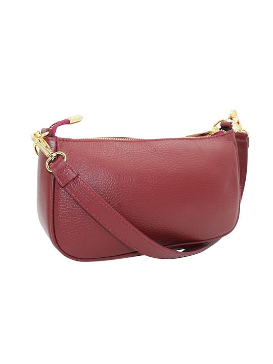 Vera Pelle ΄ώμου Λουράκι Ιταλική Leather Women's Bag Shoulder Burgundy