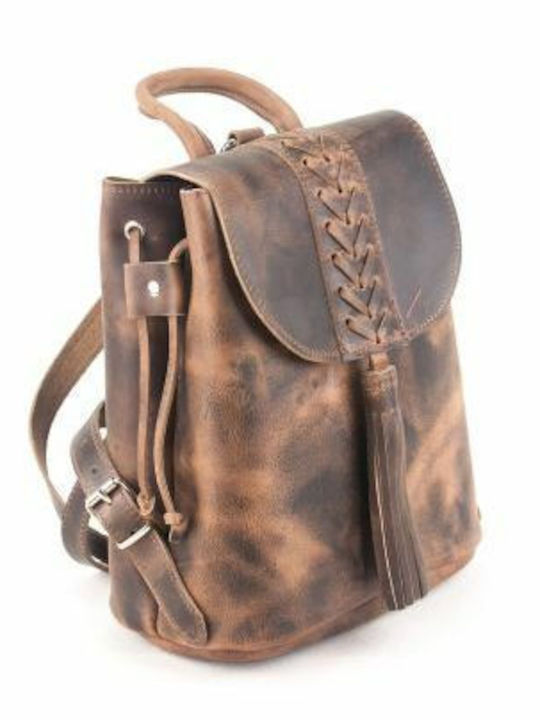 Kouros Leather Women's Bag Backpack Brown