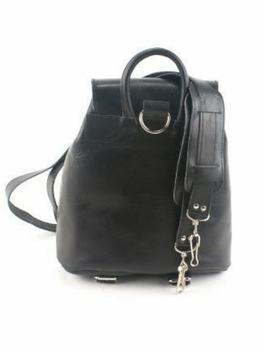 -leather Leather Women's Bag Backpack Black