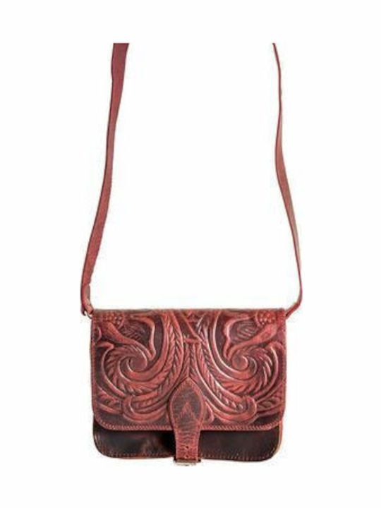 -piele Antique Klara De piele Geantă de damă Crossbody Burgundy