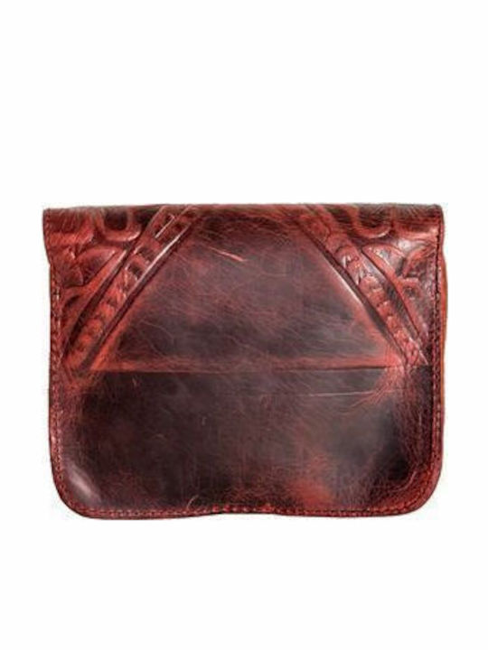 -piele Antique Klara De piele Geantă de damă Crossbody Burgundy