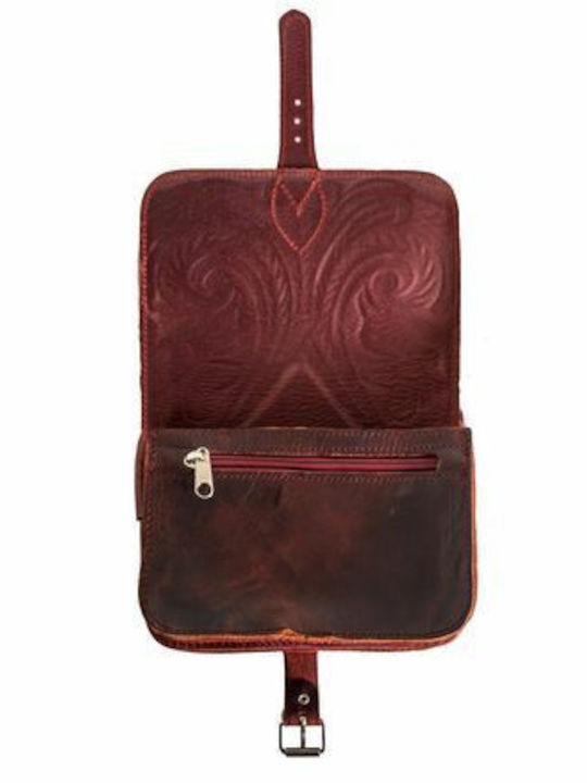 -piele Antique Klara De piele Geantă de damă Crossbody Burgundy