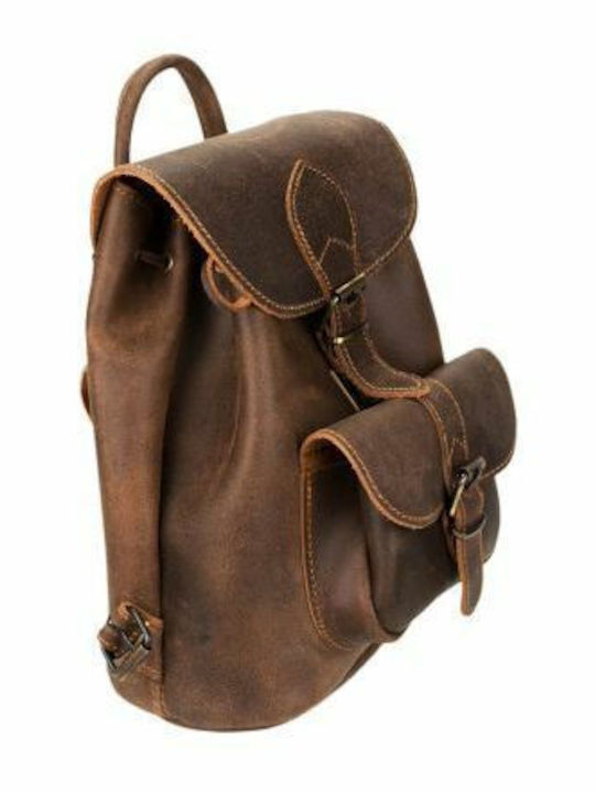 Kouros Κούρος Model 142 Leather Women's Bag Backpack Brown