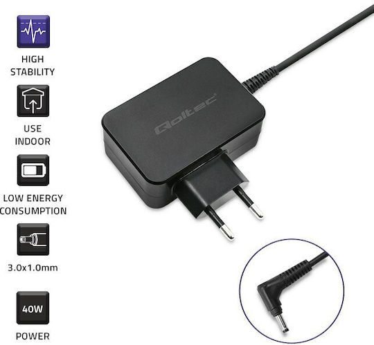 Qoltec Laptop-Ladegerät 40W 19V 2.1A für Samsung mit abnehmbarem Netzkabel