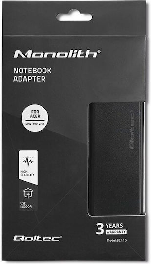 Qoltec Laptop-Ladegerät 40W 19V 2.1A für Acer mit abnehmbarem Netzkabel