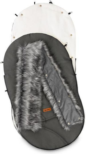 Sensillo Eskimo Universal Stroller Footmuff Waterproof Gray with Fleece Lining 100x46cm
