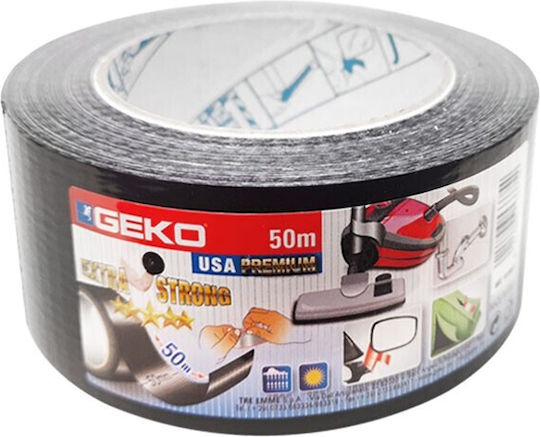 Geko Self-Adhesive Fabric Tape Black 50mmx50m 1pcs