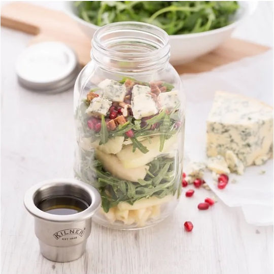 KIlner Ваза За Обща Употреба С Капак Стъклена Прозрачна 1000ml