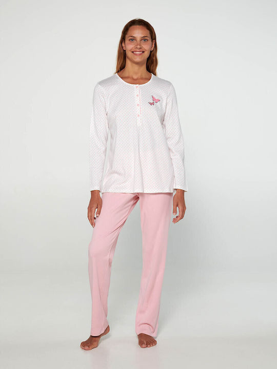Vamp Winter Damen Pyjama-Set Rosa