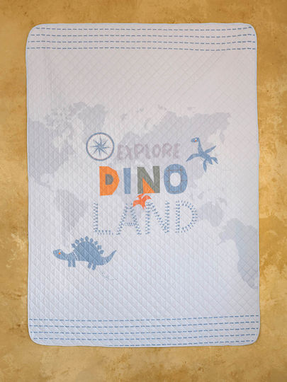 Nima Παιδικό Κουβερλί Μονό Dino Island Γαλάζιο 160x220εκ.