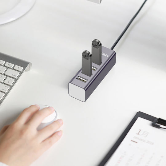 Kaku KSC-383 USB 2.0 4 Port USB Hub with USB-A Connection Gray