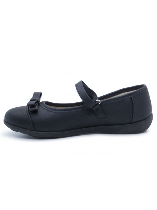 SmartKids Kids Anatomic Ballerinas with Hoop & Loop Closure Black