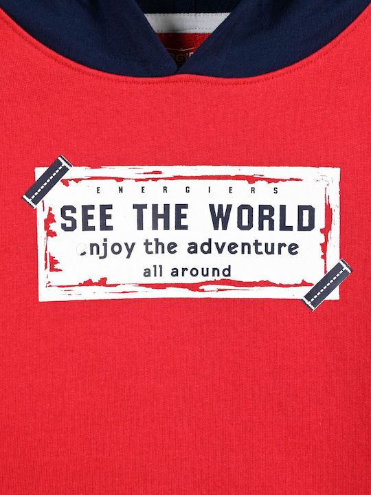 Kids Sweatshirt with Hood Red See World