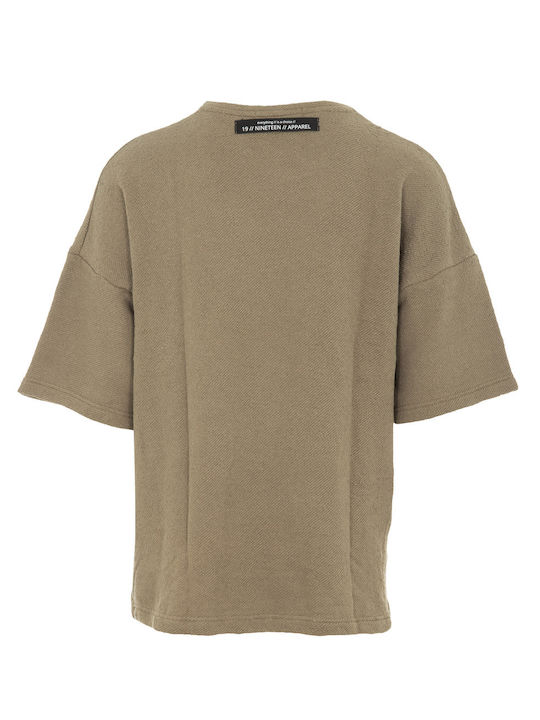 Nineteen Apparel Club Herren T-Shirt Kurzarm Beige