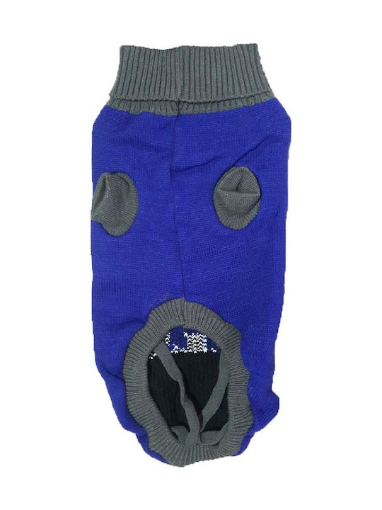 Knitted Sweater Dog in Blue color XL 45cm.