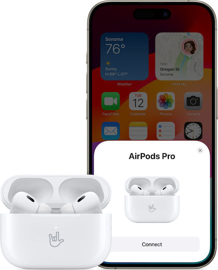 Apple AirPods Pro 2 με MagSafe Charging Case (USB‑C) In-ear Bluetooth Handsfree Earphones with Sweat Resistance and Charging Case White
