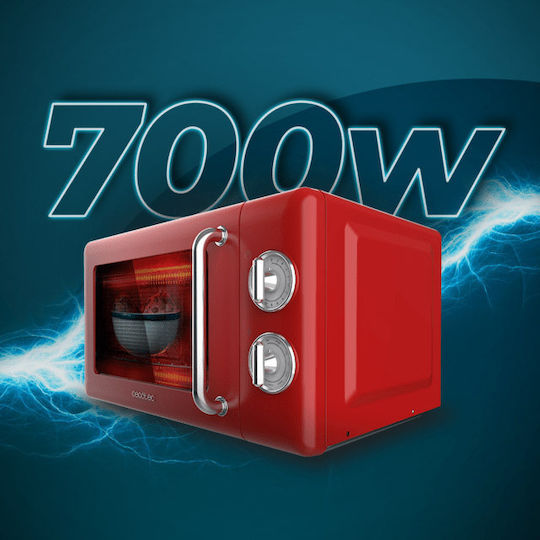 Cecotec ProClean 3110 Retro Mikrowellenherd mit Grill 20Es Rot