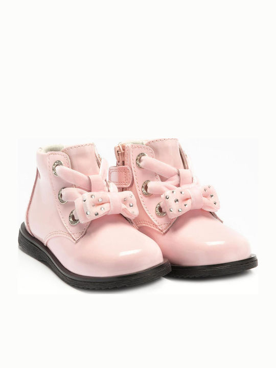 Camille Lederne Kinderstiefel mit Reißverschluss Rosa