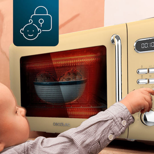 Cecotec ProClean 5110 Retro Mikrowellenherd mit Grill 20Es Gelb