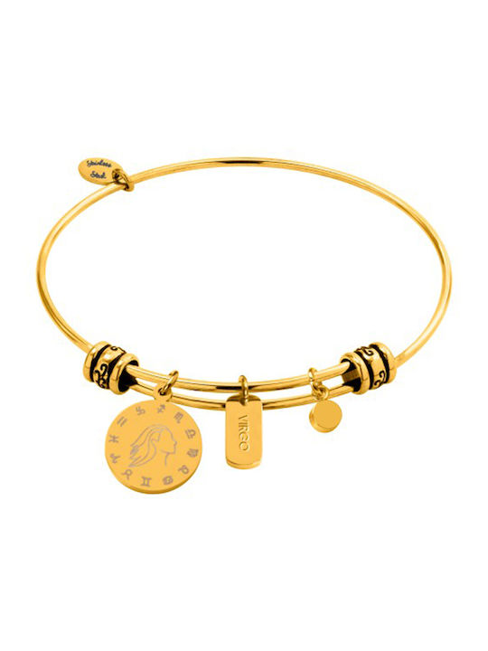 Natalie Gersa Bracelet Handcuffs Bracelet Zodiac Virgo 'παρθένος' Brand made of Steel Gold Plated