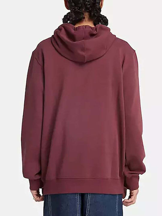 Sweatshirt with Hood Burgundy