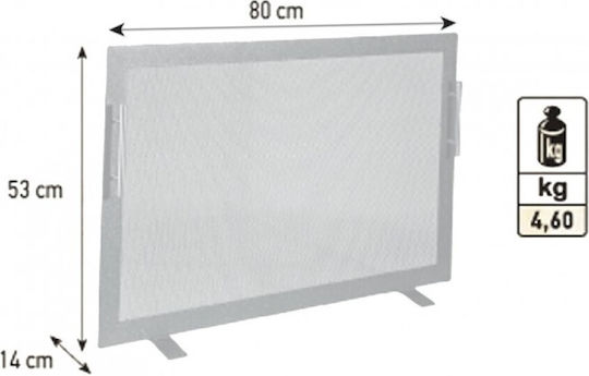 Viometal LTD 570 Τουλούζη Μεταλλικό Προστατευτικό Τζακιού 80x53cm Σκουριά