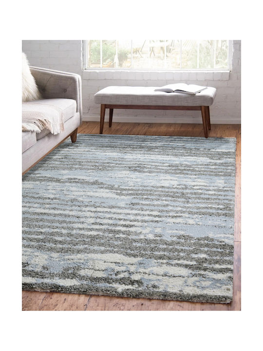 Saray Home Moroccan Thom Abstract Covor Rectangular Shaggy Albastru deschis