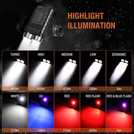 Keanos Φακός LED IP65 με Μέγιστη Φωτεινότητα 900lm