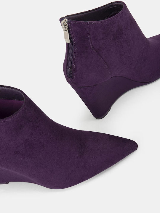 Wildleder Stiefeletten Damen Lila
