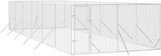 vidaXL Парк за Кучета от Метал в Сребрист Цвят 400 x 12 x 200см.