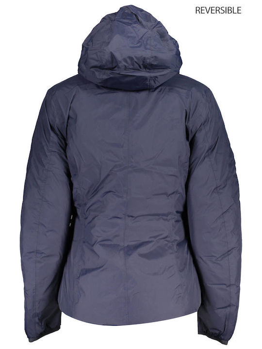 K-Way Women's Short Puffer Jacket for Winter Blue