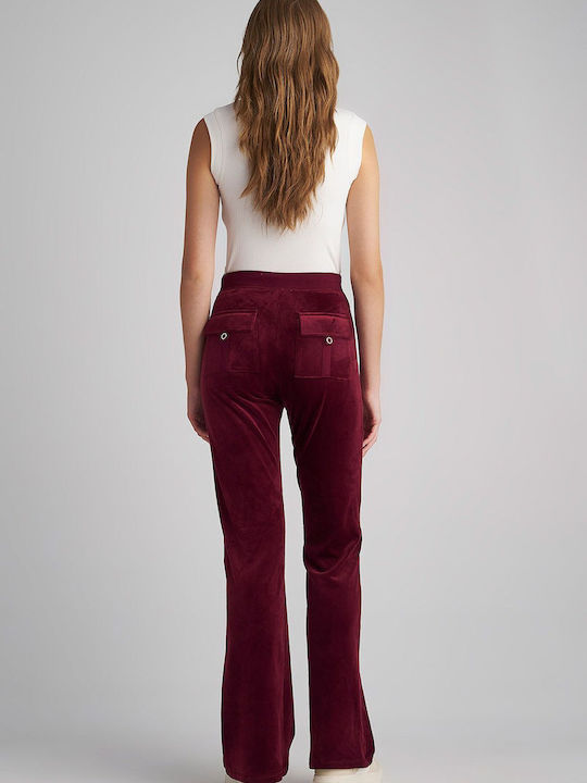 SugarFree Damen-Sweatpants Ausgestellt Rot Samt