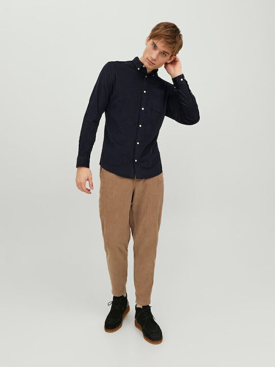 Long-sleeved Corduroy Shirt Navy Blazer