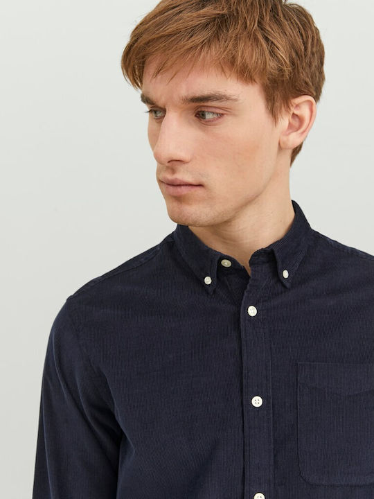 Long-sleeved Corduroy Shirt Navy Blazer