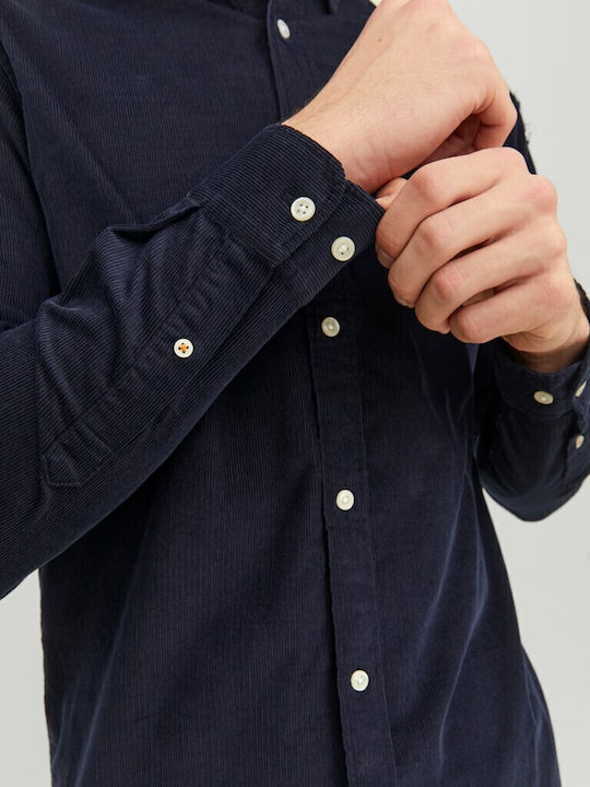 Long-sleeved Corduroy Shirt Navy Blazer