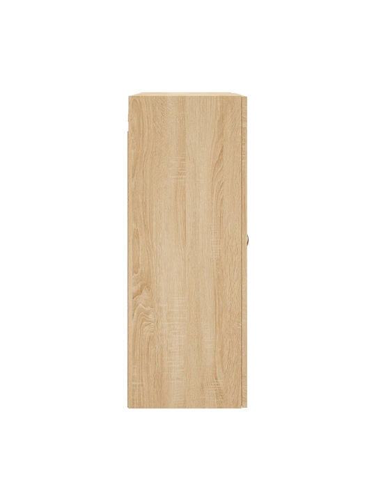 Wall Living Room Display Cabinet made of Particleboard with Glass Coffee 69.5x34x90cm