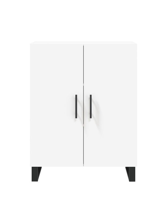 Living Room Display Cabinet from Particle Board with Windowed White 69.5x34x180cm