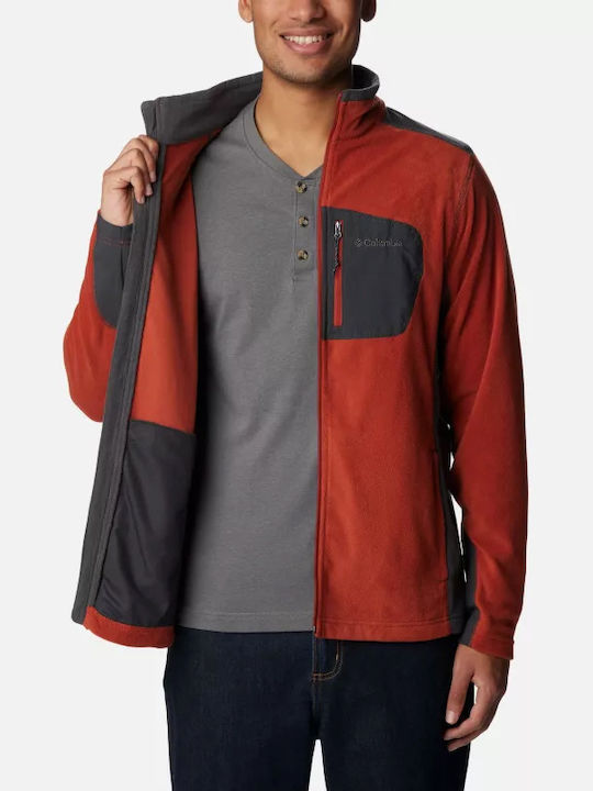 Men's Fleece Cardigan Red