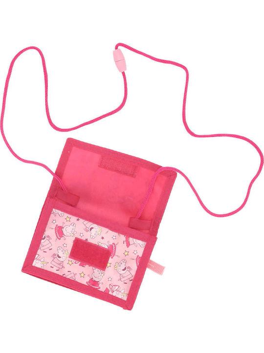 Peppa Schwein Kinder Geldbörse mit Klettverschluss Rosa
