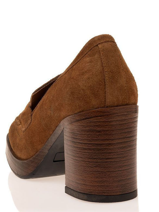 Sante Suede Tabac Brown Heels