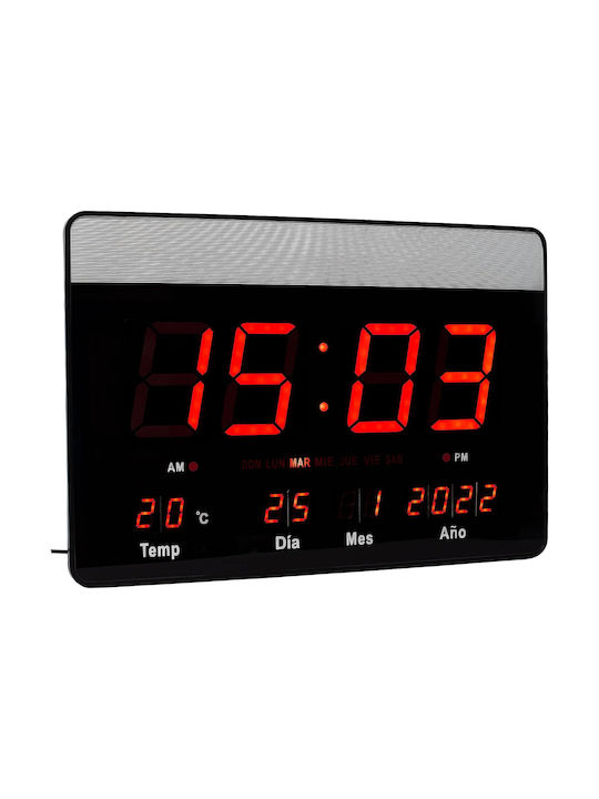 Factory Wall Clock Digital Plastic Black 46x32cm