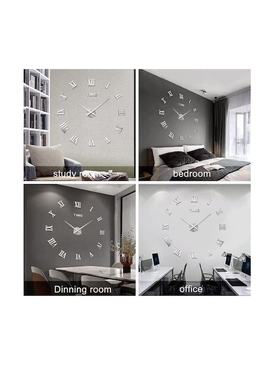 3D Wall Clock Sticker Plastic Gold Ø120cm