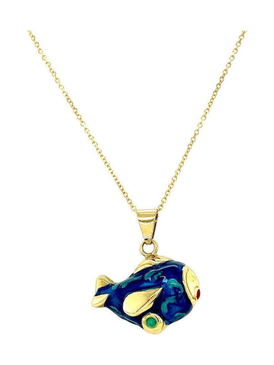 Xryseio Kids Pendant Fish in 14K Gold