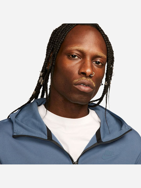 Sportswear Tech Fleece Ζακέτα με Κουκούλα Μπλε