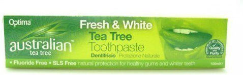 Optima Naturals Australian Tea-tree Fresh & White Οδοντόκρεμα Χωρίς Φθόριο για Πλάκα & Τερηδόνα 100ml