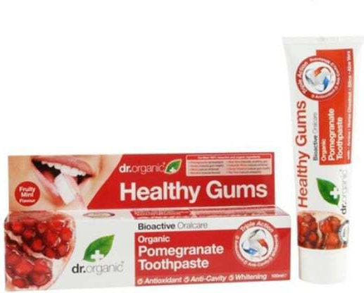 Dr.Organic Pomegranate Pastă de dinți pentru Dinți sensibili și Carii dentare 100ml