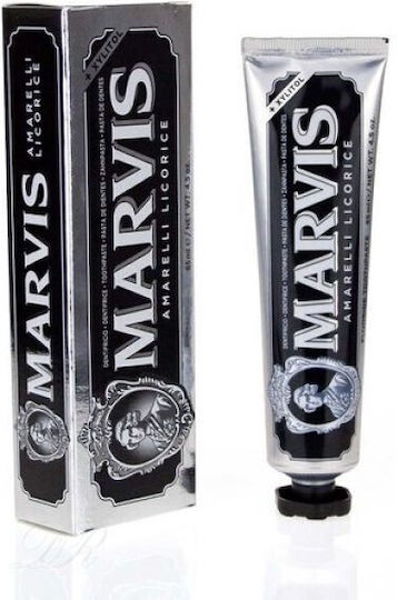 Marvis Amarelli Licorice Mint Οδοντόκρεμα για Ουλίτιδα , Πλάκα & Τερηδόνα 85ml