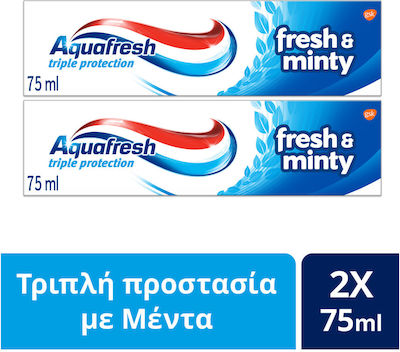 Aquafresh Fresh & Minty 2 x Toothpaste 2x75ml