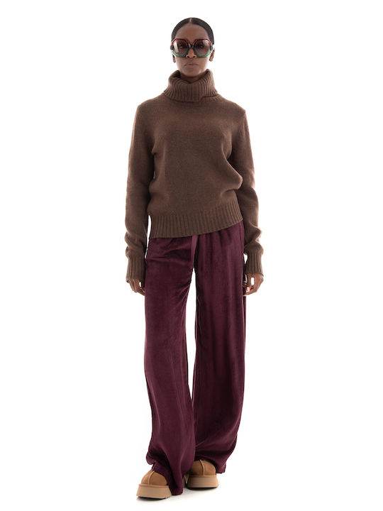 Ralph Lauren Women's Long Sleeve Pullover Wool Turtleneck Brown